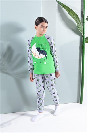 Erdem Uzun Kollu Kız Çocuk Pijama Takımı